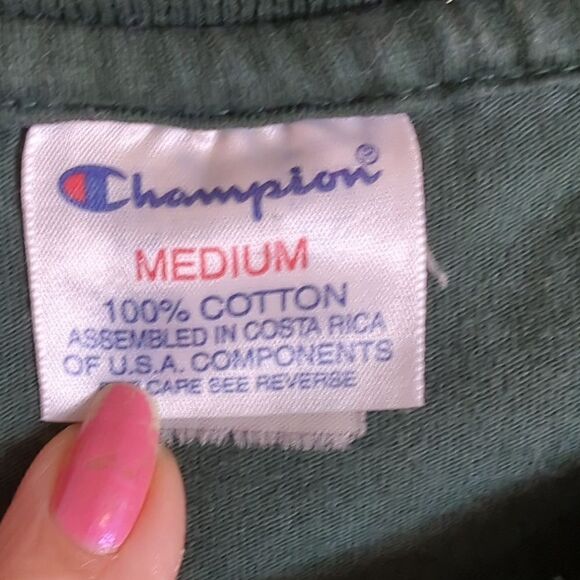 Pepperdine Champion Short Sleeve Green Tee Shirt Size Medium - Picture 3 of 5